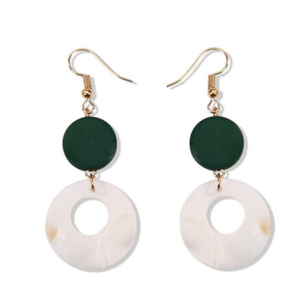 Dangling Natural Wood & Sea Shell Hook Earrings - Beautiful & Unique Like You