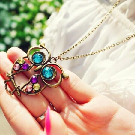Retro Hollow Owl Pendant Necklace