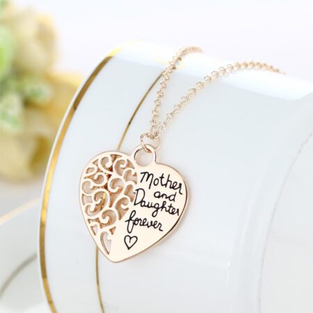 Stunning Mother & Daughter Forever Gold Pendant Necklace