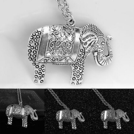 Retro Elephant Pendant Necklace