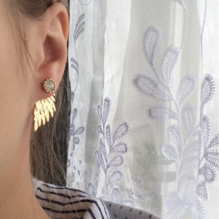 Angel Wing Stud Earrings - Gold
