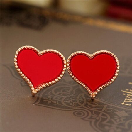 Heart Studs- Red