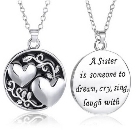 Special Sister "Sister Tree Of Life" Reversible Pendant Necklace - Silvertone