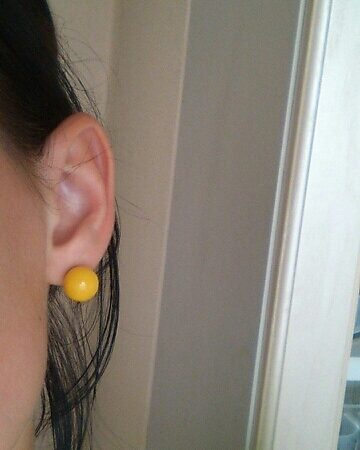Sunflower Yellow Ball Stud Earrings