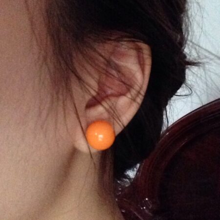 Happy Orange Ball Stud Earrings
