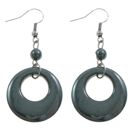 Non Magnetic Donut Hematite Earrings