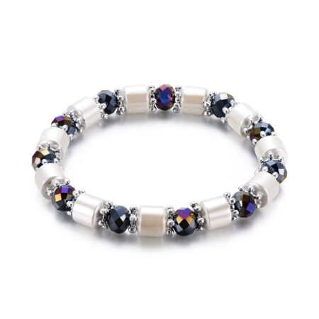 Non Magnetic Hematite Bracelet with Crystals
