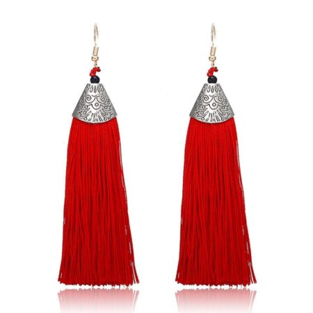 Vintage Fashion Bohemian Tassel Drop Hook Earrings with an Approx 80mm - Lovers