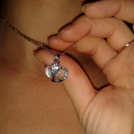 Beautiful White Amethyst Silver Heart Pendant Necklace