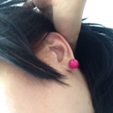 Hot Pink Ball Stud Earrings