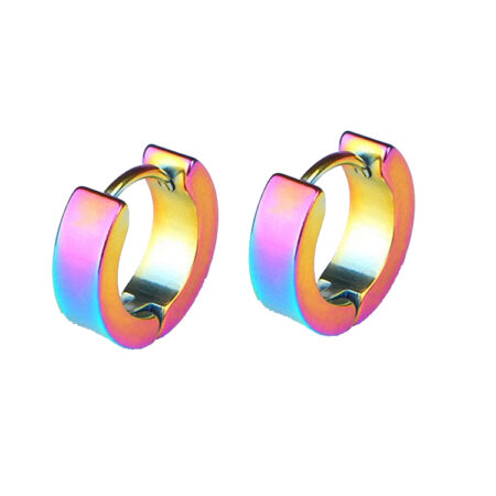Stainless Steel Huggie Hoop Earrings - Approx 10mm hoop - Multi Color