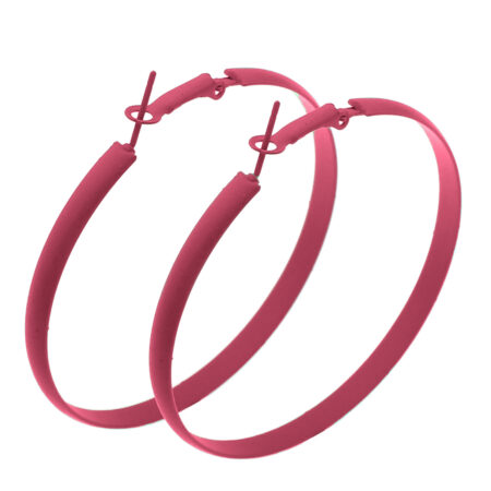 Classic Iron Big Fat Hoop Earrings - Approx 60mm Diameter - 4mm thick Lovers