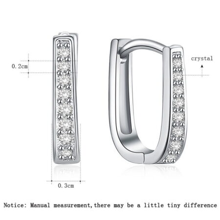 Stunning Silvertone Half Hoop Stud Earrings