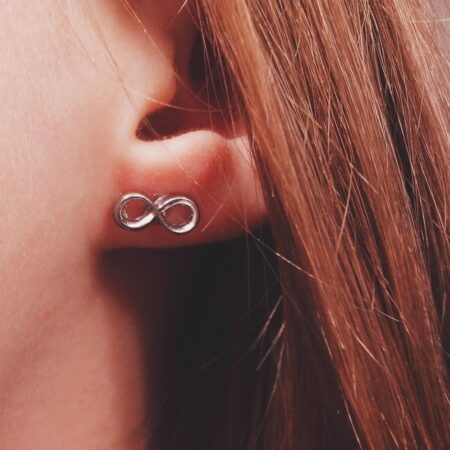 Lucky Number Eight / Infinity Symbol Silver stud earrings