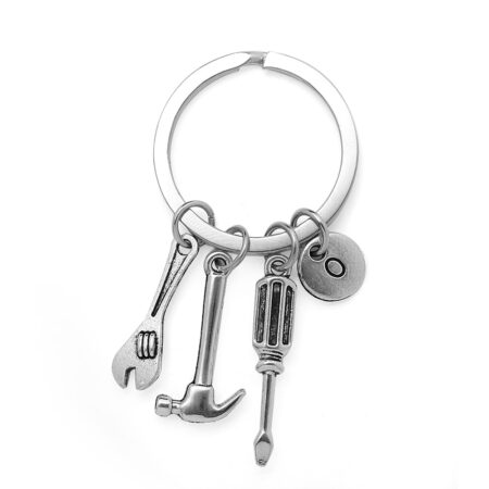 Original Workers Mate keychains - Silvertone mini hammer, screwdriver and wrench