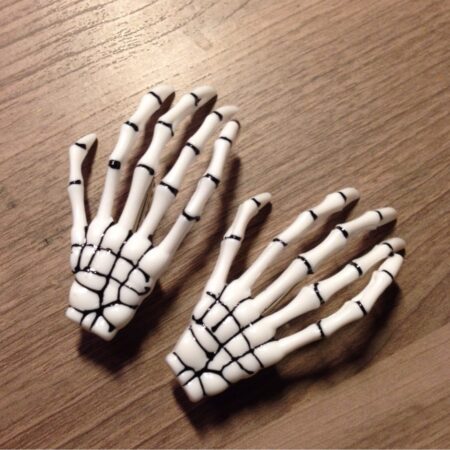 Skeleton hand hairpins - white - Pair