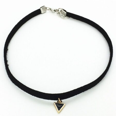 Gothic Short Choker Necklace - Black triangle