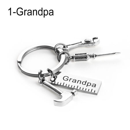 Original Workers Mate keychains - Silvertone mini hammer, screwdriver and wrench