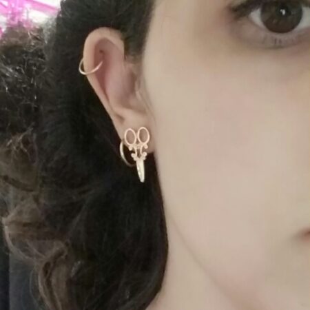 Sewer / Hairdresser / Scissor Stud Earrings - Gold