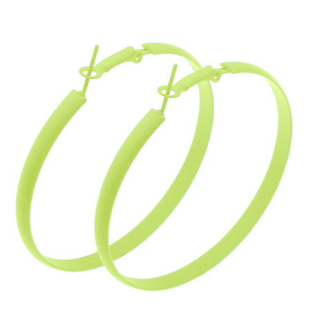 Classic Iron Big Fat Hoop Earrings - Approx 60mm Diameter - 4mm thick Mellow Yel