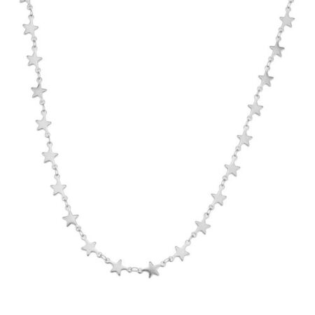 Stainless Steel Non-fading Multi Star Womens Necklace -Silver