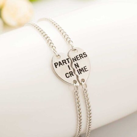 Silver Partners in Crime - Double Friendship bracelet (2 pieces)