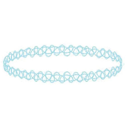 Classic Gothic / Punk Rocker Dainty Choker Tattoo Necklace - Shocking Blue