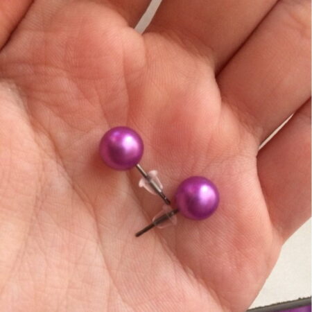 Purple Pizzazz Candy Colour Ball Stud Earrings