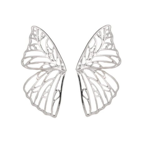 Butterfly Wing Earrings - A Pair of Wings To Help You Fly - Silver tone