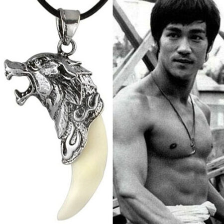 Men Antique Silver Tribal Stark Wolf Fang Tooth Pendant