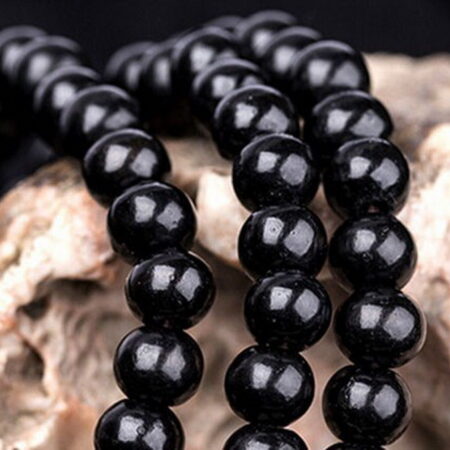 Buddha Meditation 6mm 108 Prayer Sandalwood Beads Rope Bracelet Color Black