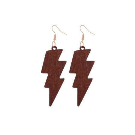 Dangle Lightning Bolt Hook Earrings - Statement Size Approx 93mm Drop Earthly