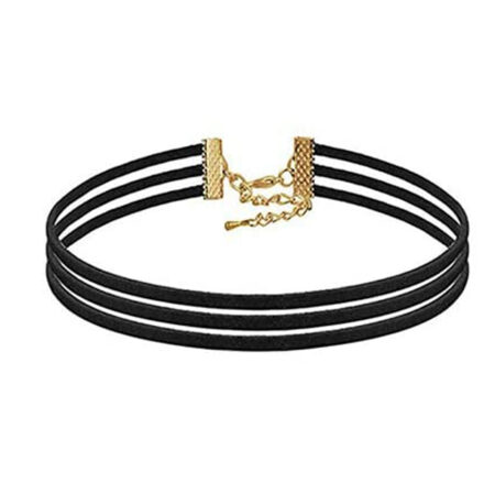 Classic Gothic / Punk Rocker Dainty Choker Velvet Necklace - Triple Strand