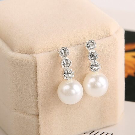 Stunning Imitation Pearl + CZ Drop Earnings