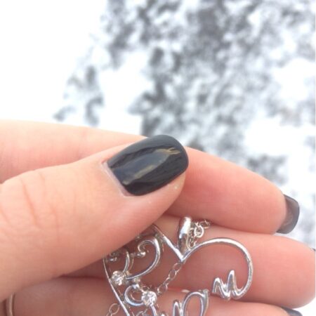 "Mom" Heart Crystal Pendant Necklace