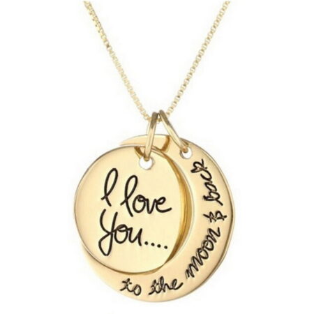 Stunning I love you to the moon and back pendant necklace - Goldtone