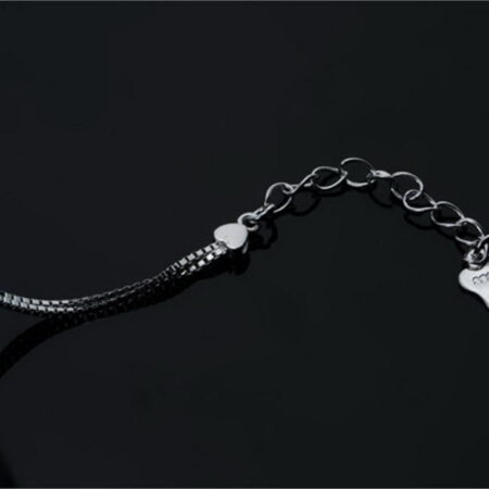 Delicate White Love Heart Charm Bracelet - 16+3.0 cm(extend)