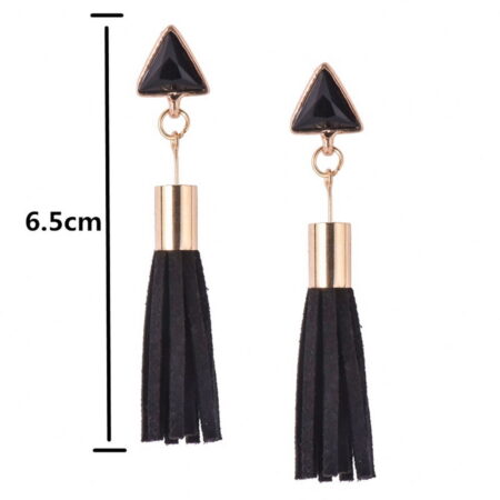 Vintage Fashion Bohemian Tassel Drop Stud Earrings with an Approx 65mm Drop