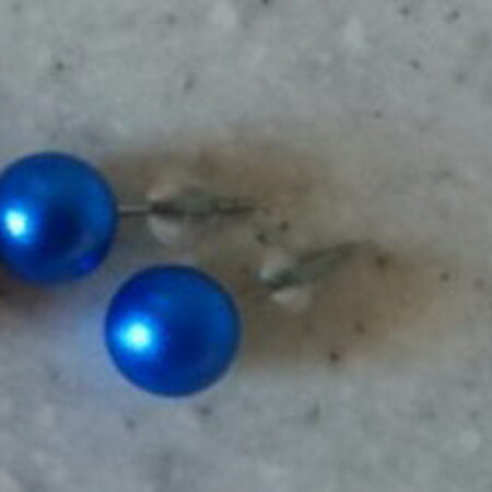 Royal Blue Candy Colour Ball Stud Earrings