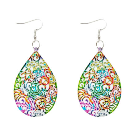 Dangling Colourful Hook Earrings - Approx 80mm Drop