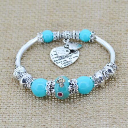 Love Heart Charm Bracelet - Emerald