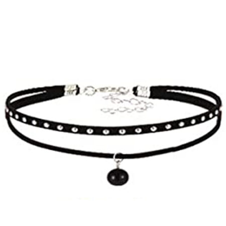 Classic Gothic / Punk Rocker Dainty Choker Velvet Necklace - Stud with Ball