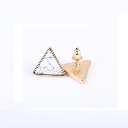 Stunning Small Marbled White Triangle Push back Studs