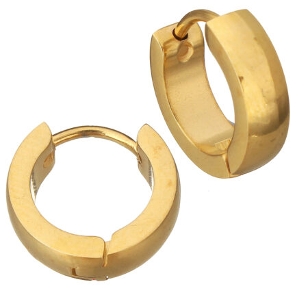 Stainless Steel Huggie Hoop Earrings - Approx 10mm hoop - Gold
