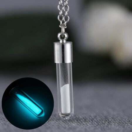 Glow In the Dark Glass Bottle Pendant Necklace
