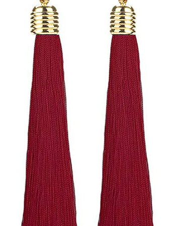 Vintage Fashion Bohemian Tassel Drop Stud Earrings with an Approx 90mm Drop