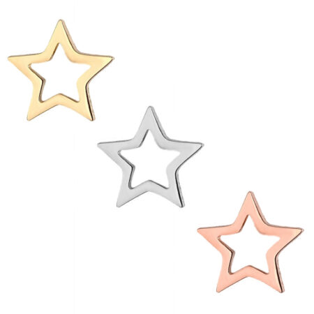 Small Gold|Silver|Rose Coloured Cute Star Ear Studs - 3 Pairs