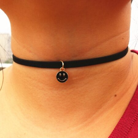 Gothic Short Choker Necklace - Smiley Face