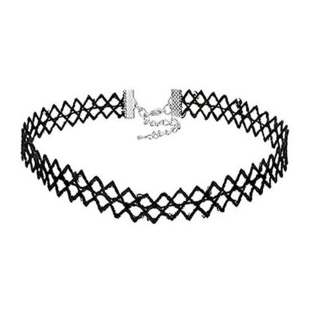 Classic Gothic / Punk Rocker Dainty Choker Velvet Necklace - Pyramid