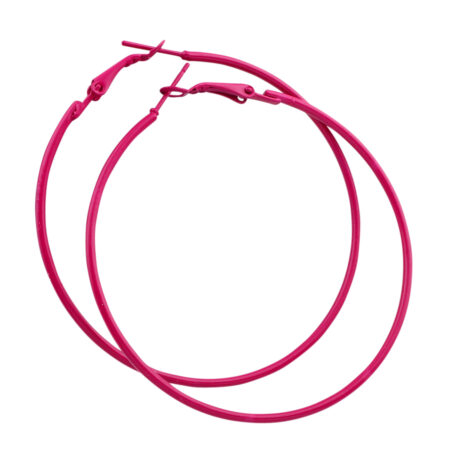 Stainless Steel 60mm Colored Hoop Earrings - New Rose